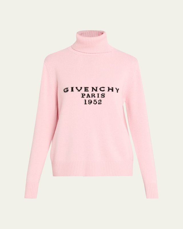 Turtleneck Logo Wool-Cashmere Sweat
